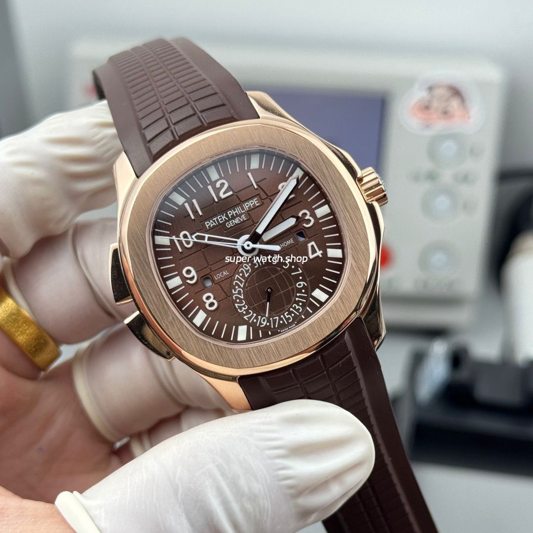 PP Factory Patek Philippe Aquanaut 5164R-001 40.8mm Rose Gold Rubber Strap Brown Dial - Image 3
