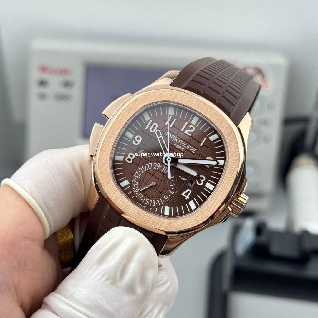 PP Factory Patek Philippe Aquanaut 5164R-001 40.8mm Rose Gold Rubber Strap Brown Dial - Image 4