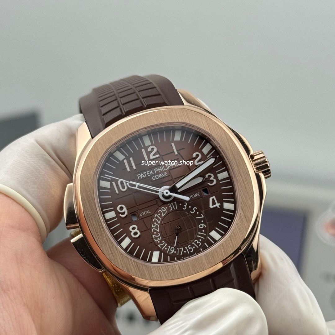 PP Factory Patek Philippe Aquanaut 5164R-001 40.8mm Rose Gold Rubber Strap Brown Dial - Image 2