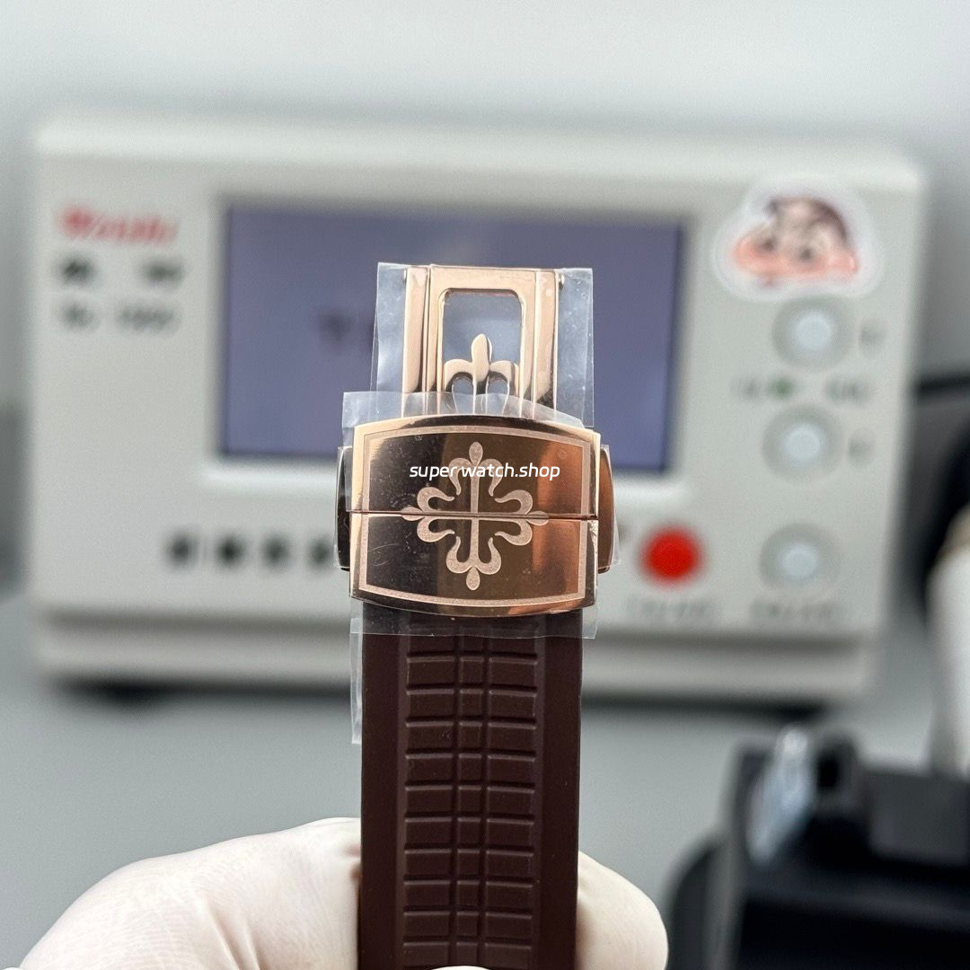 PP Factory Patek Philippe Aquanaut 5164R-001 40.8mm Rose Gold Rubber Strap Brown Dial - Image 7