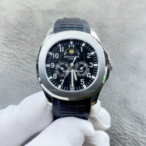 PP+ Factory Patek Philippe Aquanaut 5261 40mm Steel Black Rubber Strap Black Dial