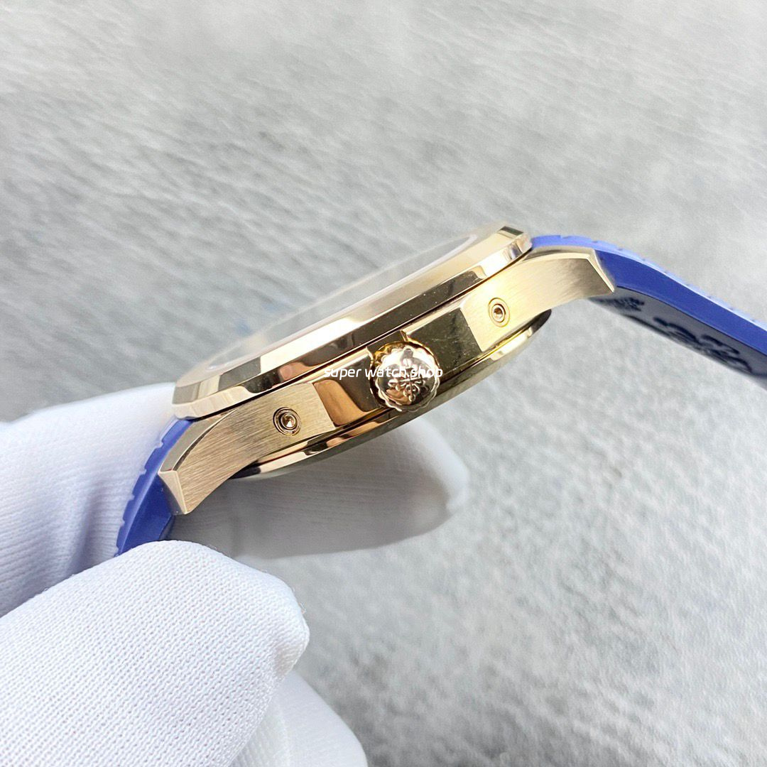 PP+ Factory Patek Philippe Aquanaut 5261R-001 40mm Rose Gold Blue Rubber Strap Blue Dial - Image 6