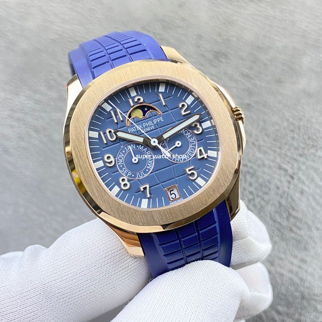 PP+ Factory Patek Philippe Aquanaut 5261R-001 40mm Rose Gold Blue Rubber Strap Blue Dial - Image 2