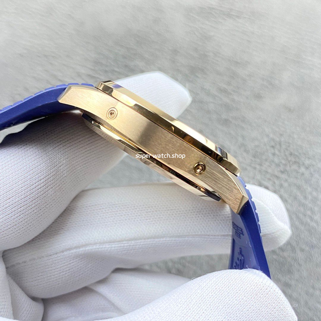 PP+ Factory Patek Philippe Aquanaut 5261R-001 40mm Rose Gold Blue Rubber Strap Blue Dial - Image 5