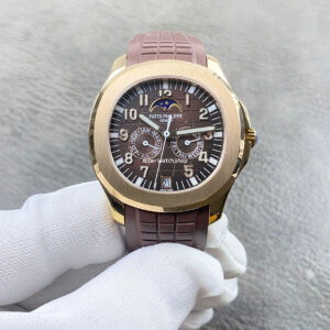 PP+ Factory Patek Philippe Aquanaut 5261R 40mm Rose Gold Brown Rubber Strap Brown Dial