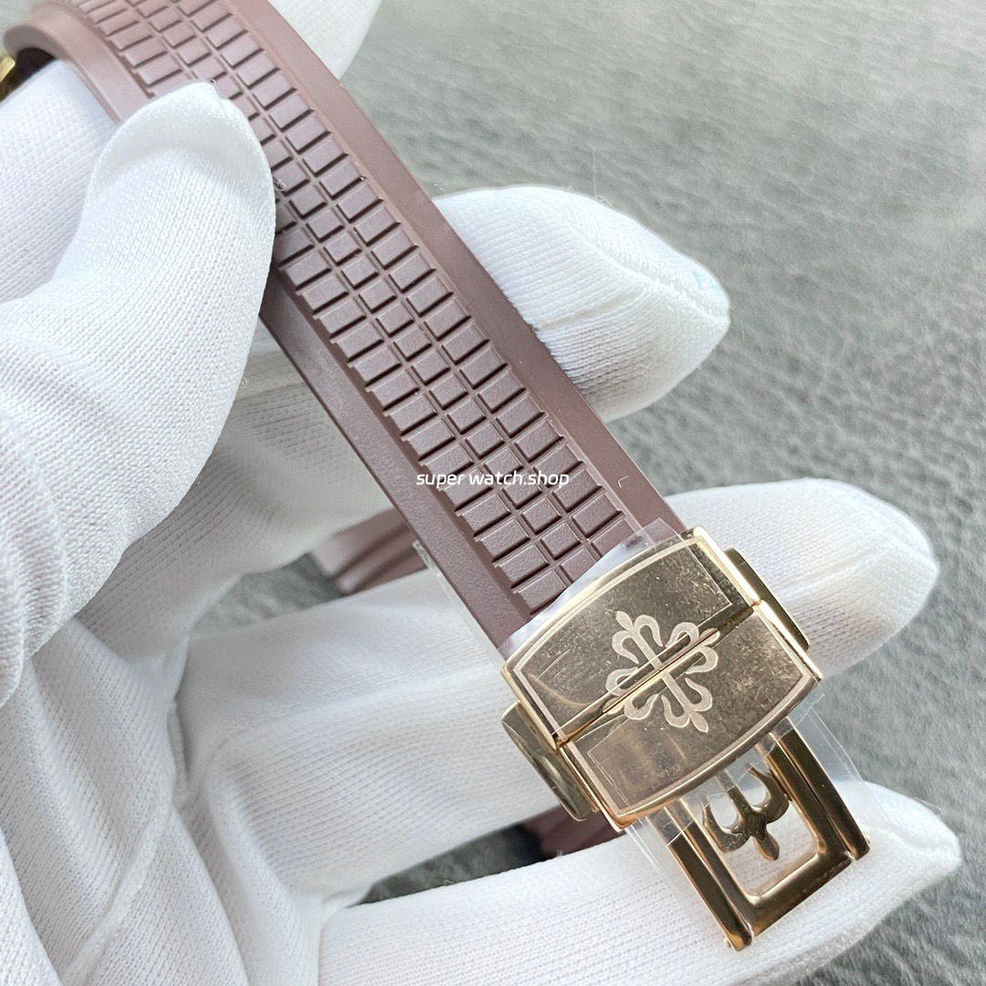 PP+ Factory Patek Philippe Aquanaut 5261R 40mm Rose Gold Brown Rubber Strap Brown Dial - Image 8
