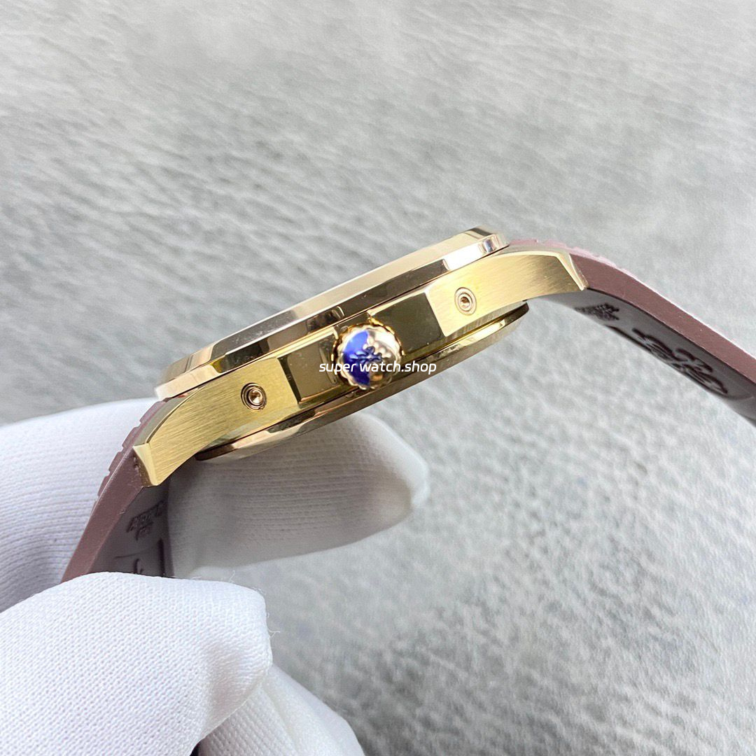 PP+ Factory Patek Philippe Aquanaut 5261R 40mm Rose Gold Brown Rubber Strap Brown Dial - Image 6