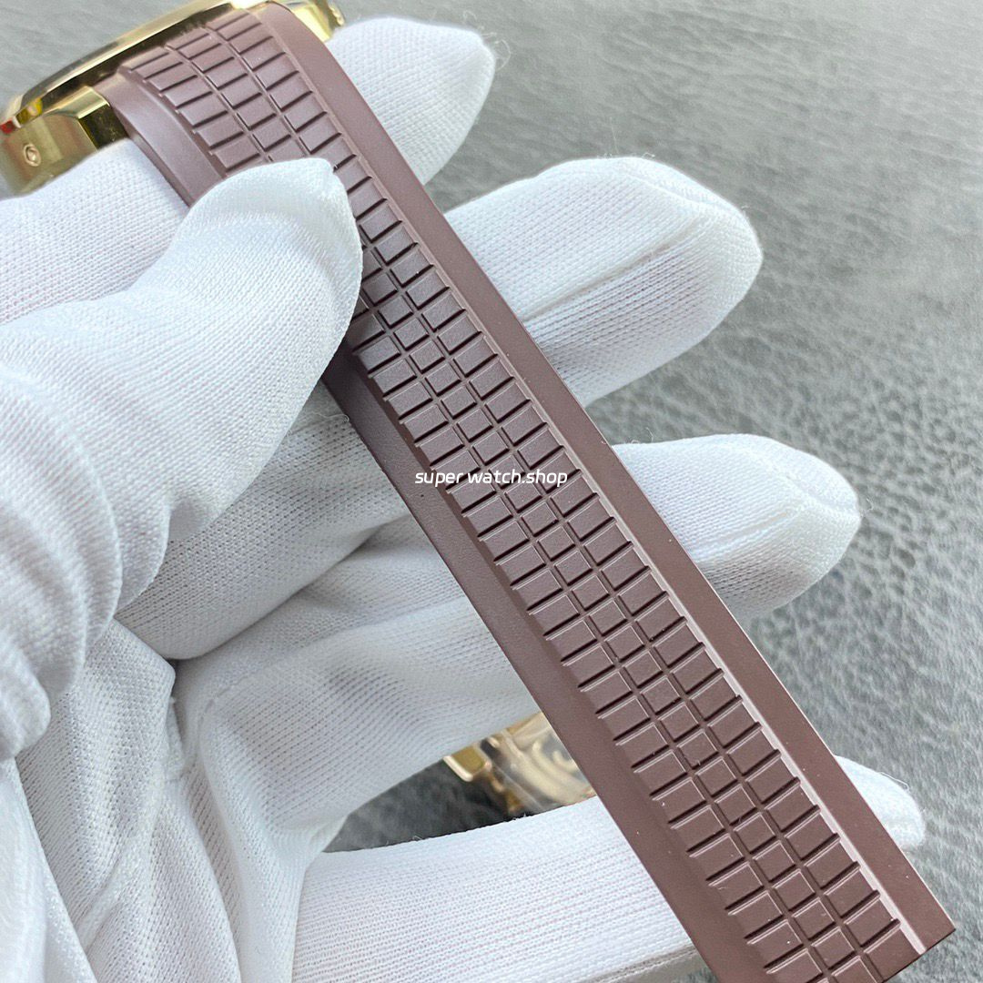 PP+ Factory Patek Philippe Aquanaut 5261R 40mm Rose Gold Brown Rubber Strap Brown Dial - Image 9