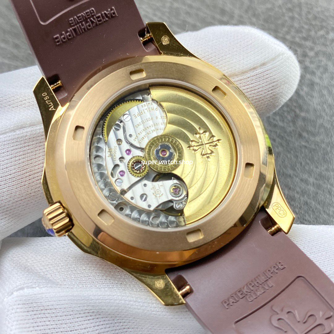 PP+ Factory Patek Philippe Aquanaut 5261R 40mm Rose Gold Brown Rubber Strap Brown Dial - Image 7