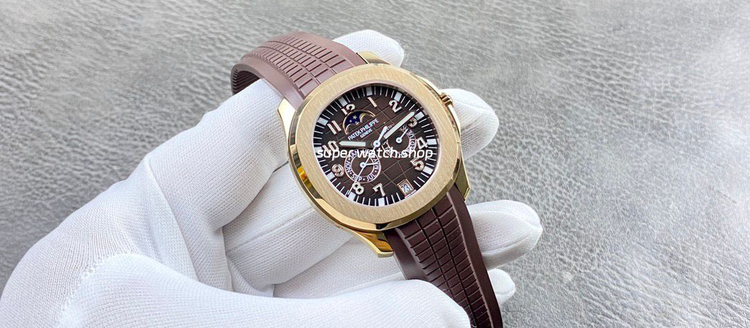 PP+ Factory Patek Philippe Aquanaut 5261R 40mm Rose Gold Brown Rubber Strap Brown Dial - Image 4