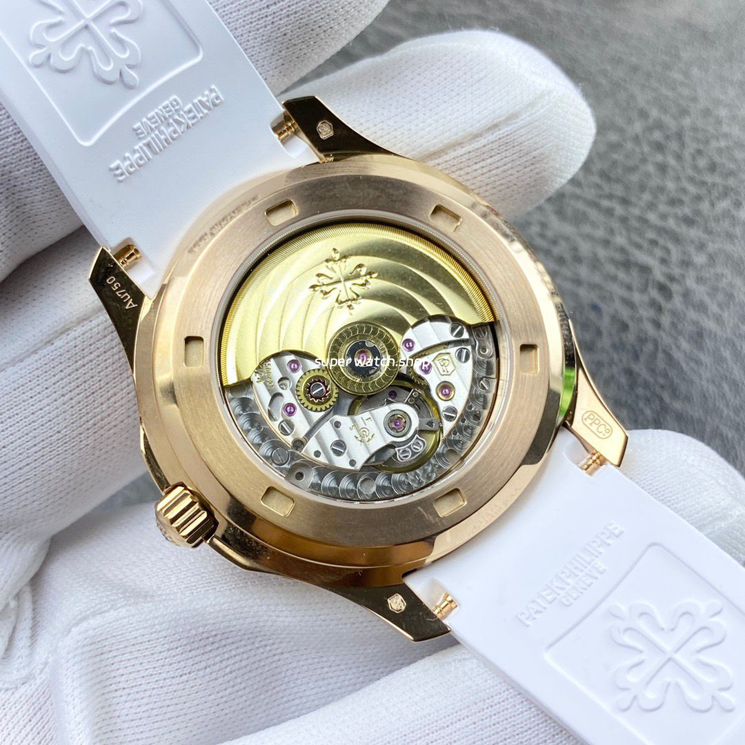 PP+ Factory Patek Philippe Aquanaut 5261R 40mm Rose Gold White Rubber Strap White Dial - Image 7