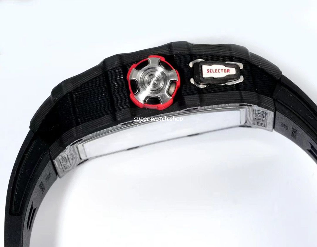 RM Factory Richard Mille RM35-03 Black Carbon Fiber Black Rubber Strap Black Skeletonized Dial - Image 7
