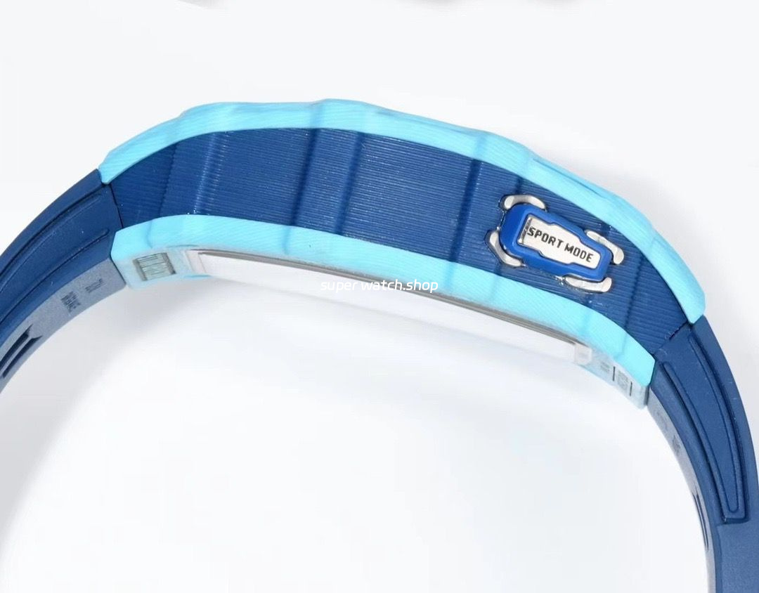 RM Factory Richard Mille RM35-03 Fiber Light Carbon Blue Rubber Strap Black Skeletonized Dial - Image 6