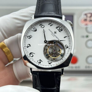 RMS Factory Vacheron Constantin Historiques American 1921 Tourbillon White Gold Leather Strap White Dial