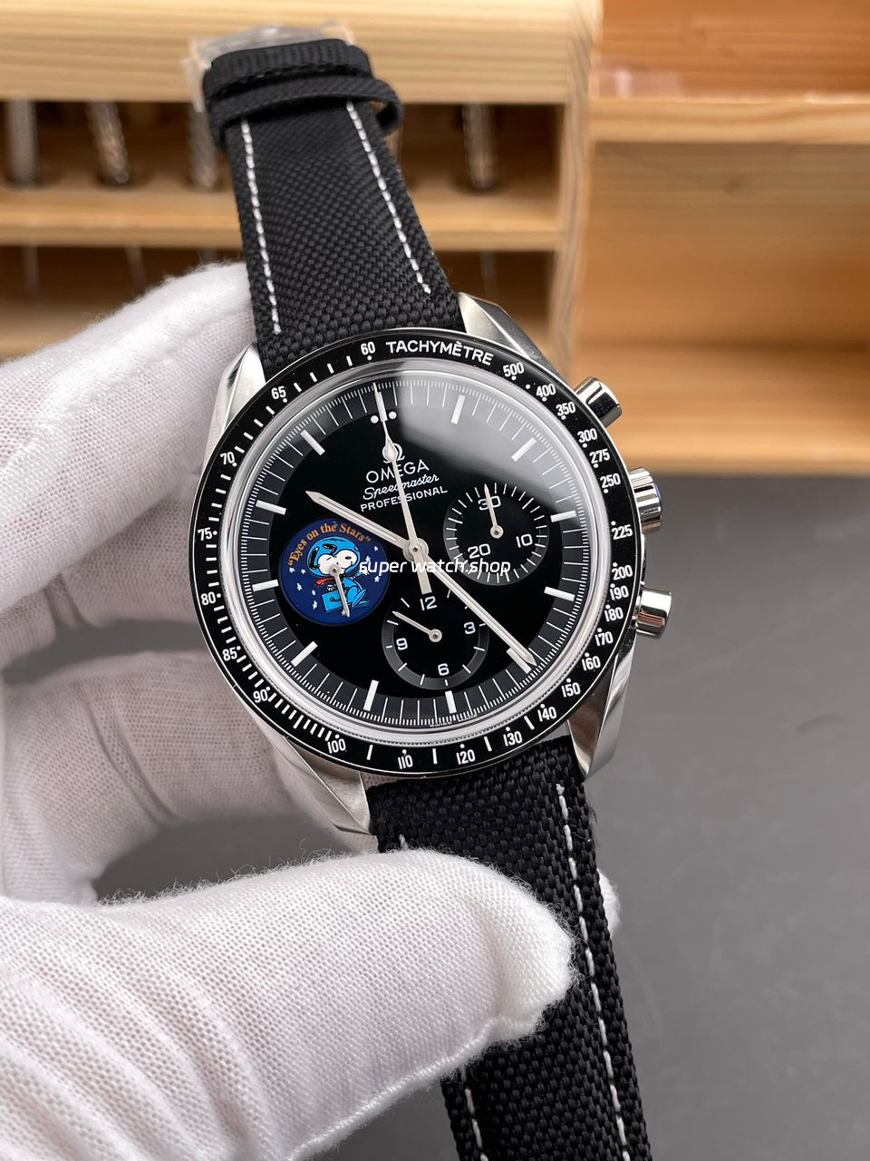 SMF Factory Omega Speedmaster Professional Moonwatch 3578.51.00 42mm Steel Canvas Strap Black Dial - Image 3