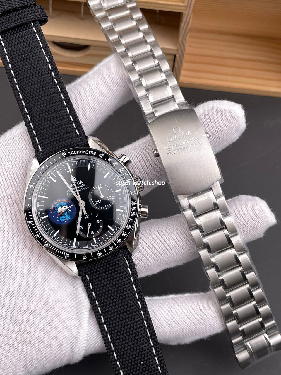 SMF Factory Omega Speedmaster Professional Moonwatch 3578.51.00 42mm Steel Canvas Strap Black Dial - Image 9