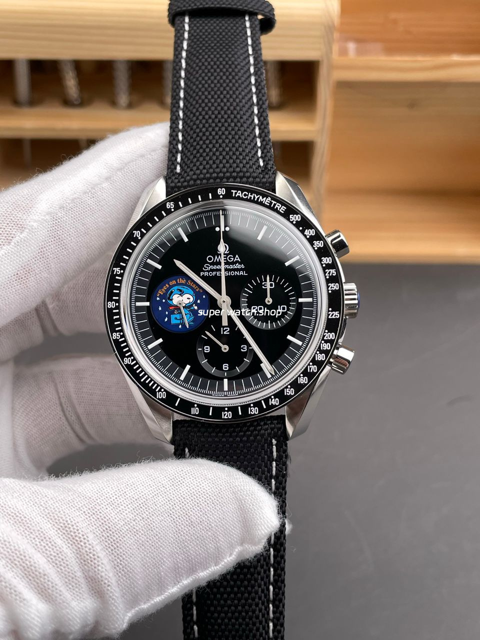 SMF Factory Omega Speedmaster Professional Moonwatch 3578.51.00 42mm Steel Canvas Strap Black Dial - Image 2