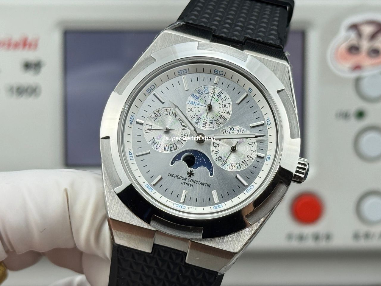 TW Factory Vacheron Constantin Overseas Perpetual Calendar 4300V 41.5mm Rubber Strap Silver Dial - Image 3