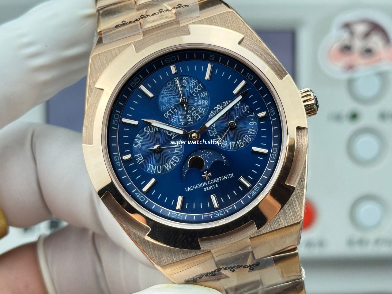 TW Factory Vacheron Constantin Overseas Perpetual Calendar 4300V000R-B509 41.5mm Full Rose Gold Blue Dial - Image 2