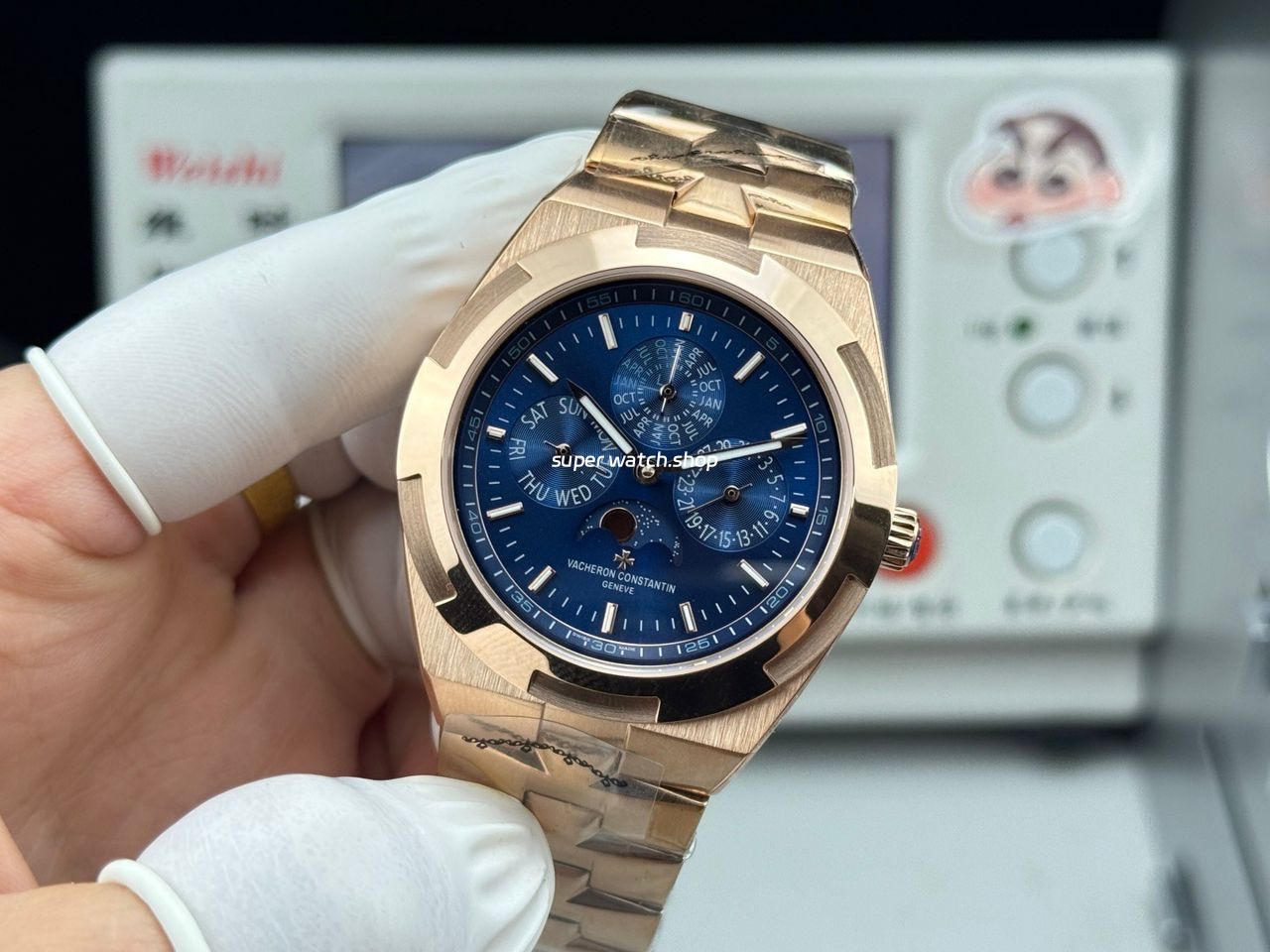 TW Factory Vacheron Constantin Overseas Perpetual Calendar 4300V000R-B509 41.5mm Full Rose Gold Blue Dial - Image 5