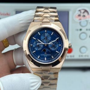 TW Factory Vacheron Constantin Overseas Perpetual Calendar 4300V000R-B509 41.5mm Full Rose Gold Blue Dial