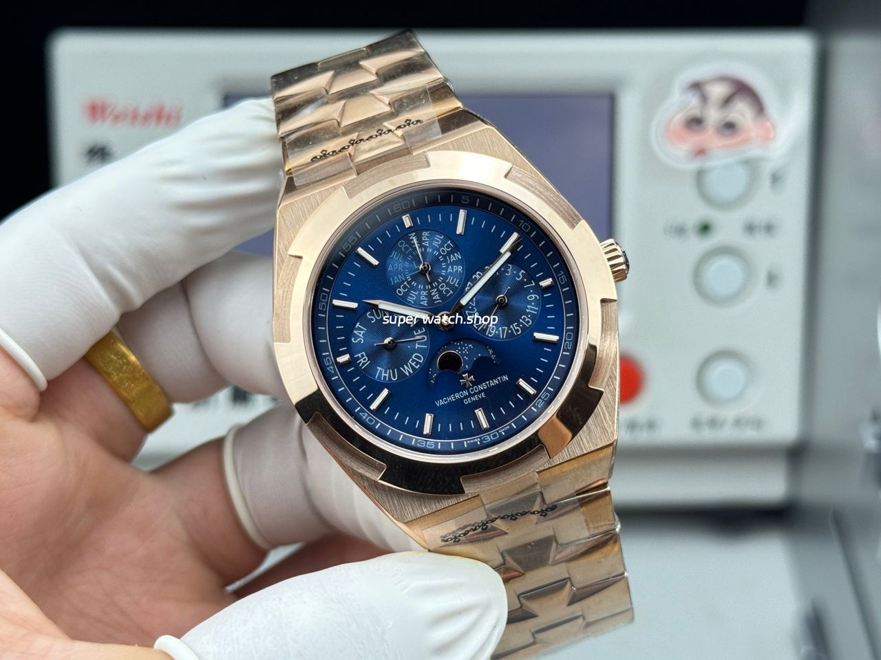 TW Factory Vacheron Constantin Overseas Perpetual Calendar 4300V000R-B509 41.5mm Full Rose Gold Blue Dial - Image 4
