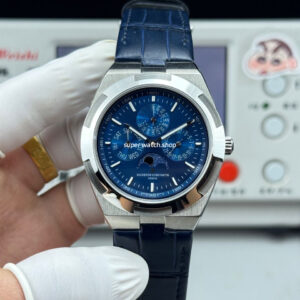 TW Factory Vacheron Constantin Overseas Perpetual Calendar 4300V220G-B945 41.5mm White Gold Leather Strap Blue Dial