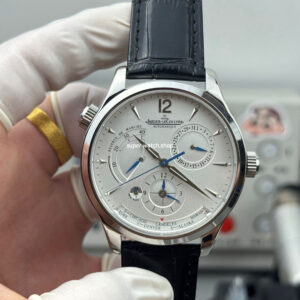 TWA Factory Jaeger-LeCoultre Master Geographic Q1428421 39mm Steel Leather Strap Silver Dial