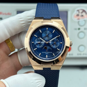 TW Factory Vacheron Constantin Overseas Perpetual Calendar 4300V000R-B509 41.5mm Rose Gold Rubber Strap Blue Dial