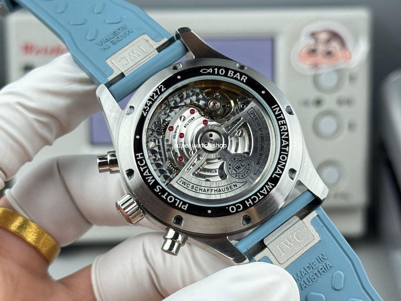 TWS Factory IWC Pilot Chronograph IW388117 41mm Light Blue Rubber Arabic Numerals Light Blue Dial - Image 7