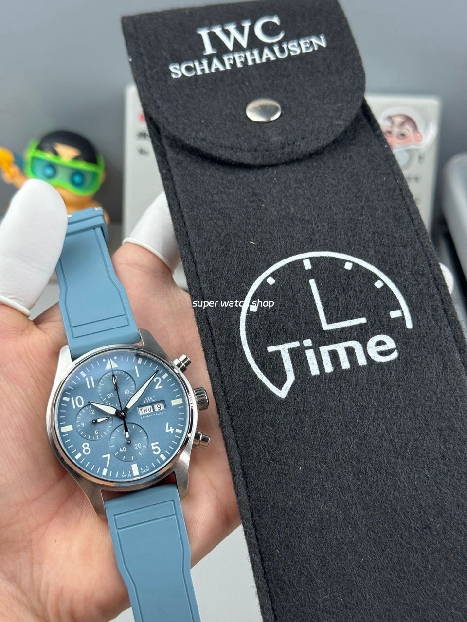 TWS Factory IWC Pilot Chronograph IW388117 41mm Light Blue Rubber Arabic Numerals Light Blue Dial - Image 9