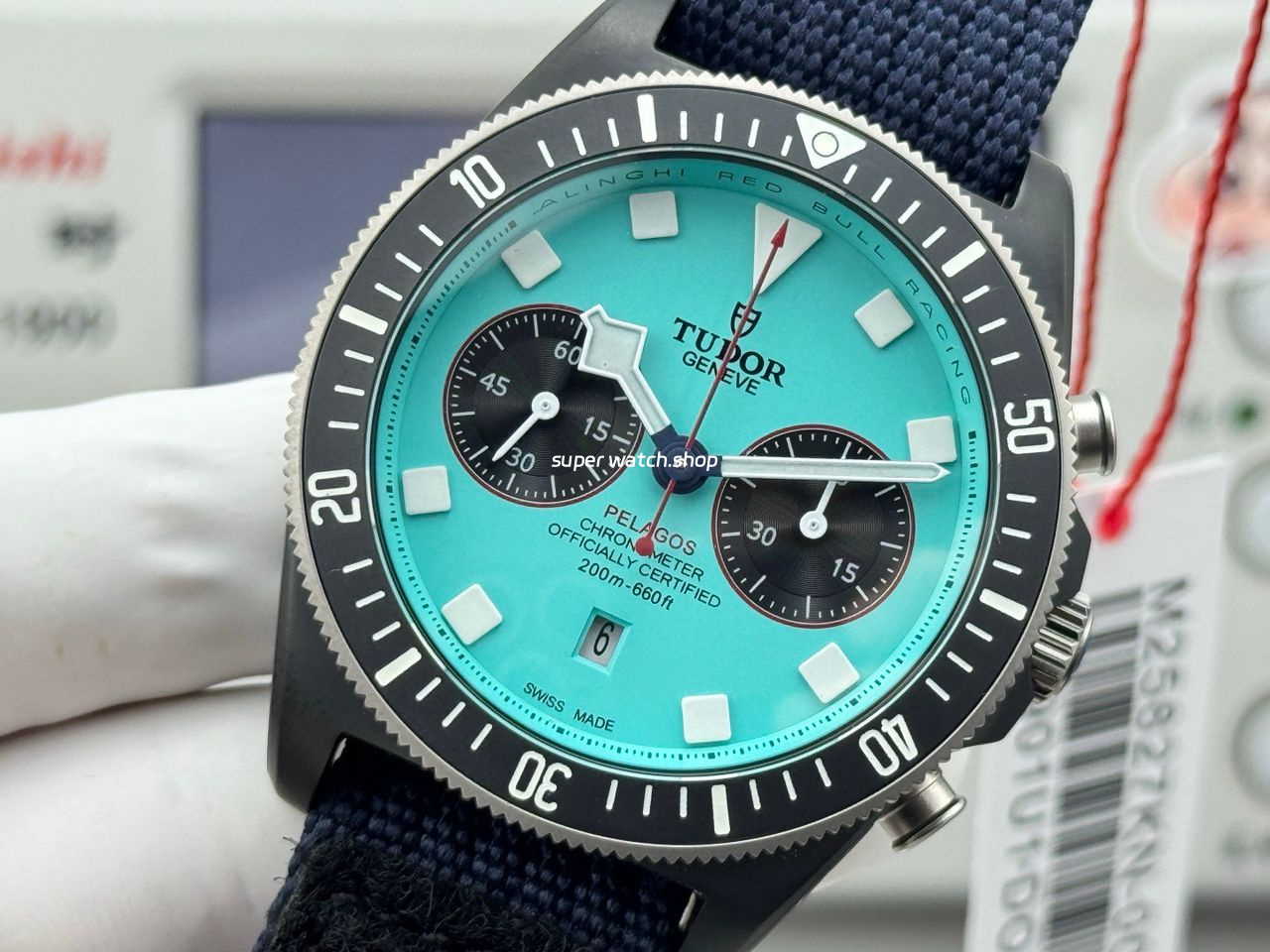 V+ Factory Tudor Heritage Black Bay Chrono 79360N-0024 41mm Carbon Flamingo Blue Dial - Image 3