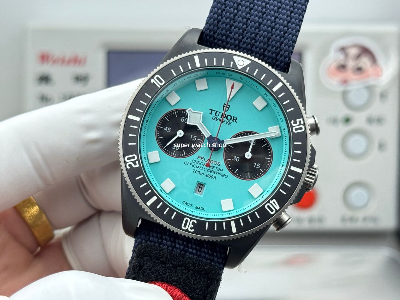 V+ Factory Tudor Heritage Black Bay Chrono 79360N-0024 41mm Carbon Flamingo Blue Dial - Image 5
