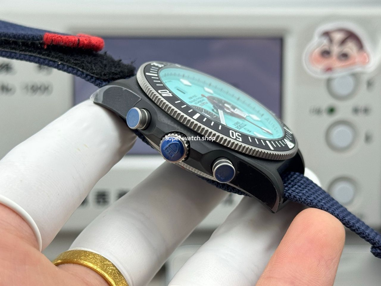 V+ Factory Tudor Heritage Black Bay Chrono 79360N-0024 41mm Carbon Flamingo Blue Dial - Image 7